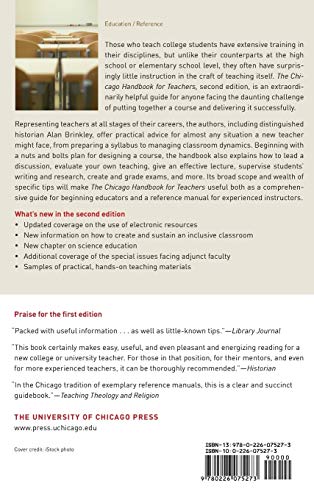 The Chicago Handbook for Teachers, Second Edition: A Practical Guide to the College Classroom (Chicago Guides to Academic Life)