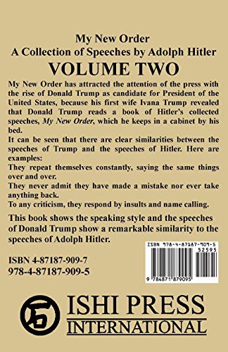 My New Order A Collection of Speeches by Adolph Hitler Volume Two