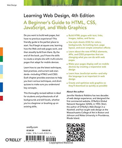 Learning Web Design: A Beginner's Guide to HTML, CSS, JavaScript, and Web Graphics