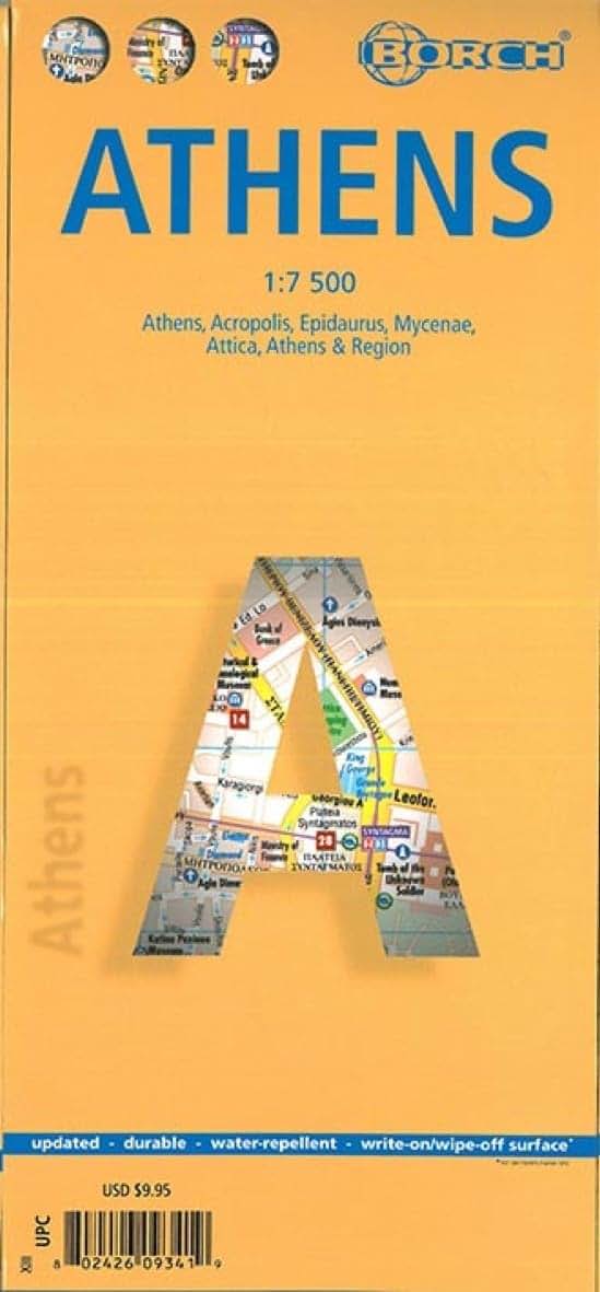 Laminated Athens Map by Borch (English Edition)