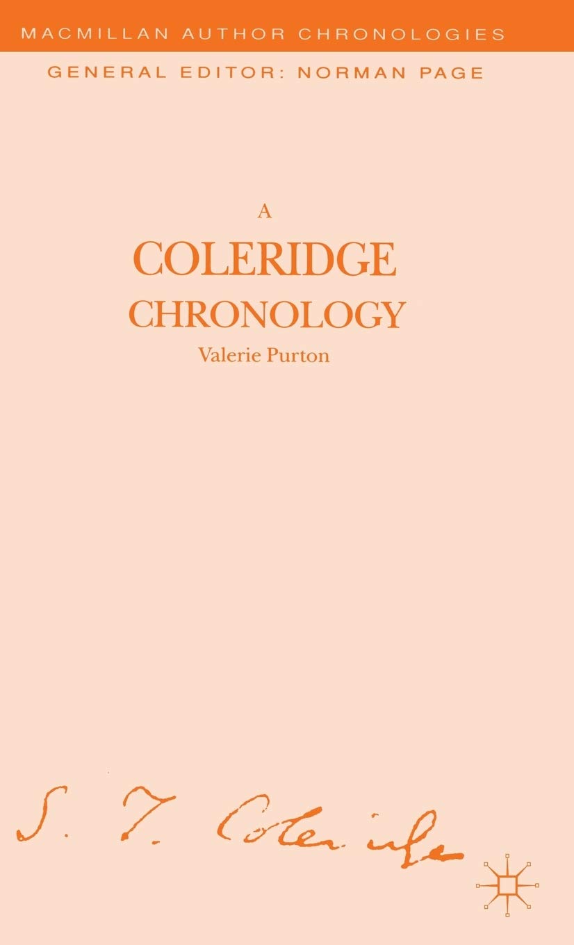 A Coleridge Chronology (Author Chronologies Series)
