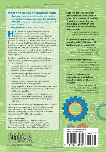 Teaching Students with Dyslexia and Dysgraphia: Lessons from Teaching and Science