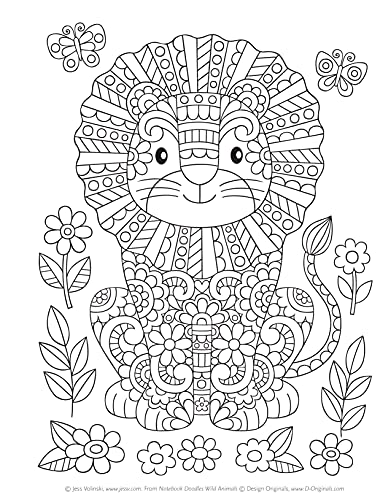 Notebook Doodles Wild Animals: Coloring & Activity Book (Design Originals) 32 Fun Designs of Zebras, Elephants, Lions, Tigers, and More - Beginner-Friendly Inspiring Art Activities on Perforated Paper