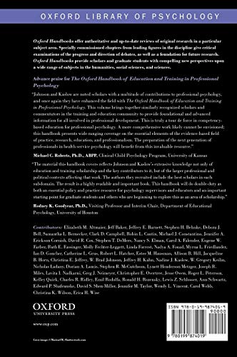 The Oxford Handbook of Education and Training in Professional Psychology (Oxford Library of Psychology)