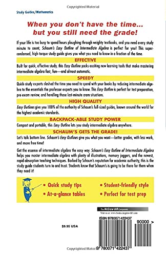 Schaum's Easy Outlines: Intermediate Algebra