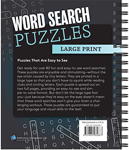 Brain Games - Large Print: Word Search Puzzles (Dark Gray)