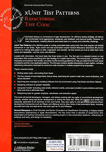 xUnit Test Patterns: Refactoring Test Code by Meszaros, Gera