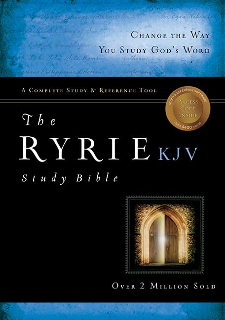 The Ryrie KJV Study Bible Genuine Leather Black Red Letter Indexed (King James Version)