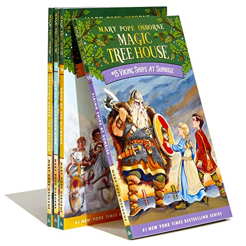 Magic Tree House Boxed Set, Books 13-16: Vacation Under the Volcano, Day of the Dragon King, Viking Ships at Sunrise, and Hour of the Olympics