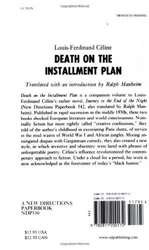 Death on the Installment Plan — back cover