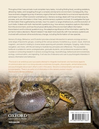 Sensory Ecology, Behaviour, and Evolution