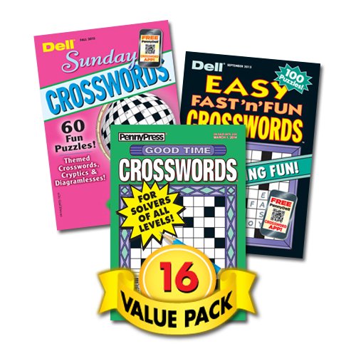 Family Fun Crosswords for Teens, Adults & Seniors - 16 Pack [Paperback] Penny Press/Dell Magazines