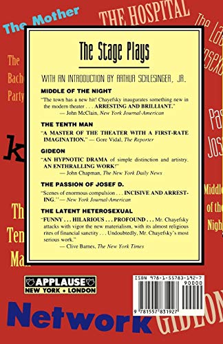 The Collected Works of Paddy Chayefsky: The Stage Plays (Applause Books)