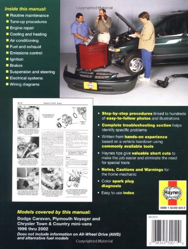 Dodge Caravan, Plymouth Voyager & Chrysler Town & Country including Grand Caravan (96-02) Haynes Repair Manual (Does not include all-wheel drive or alternative fuel models.) (Haynes Repair Manuals)