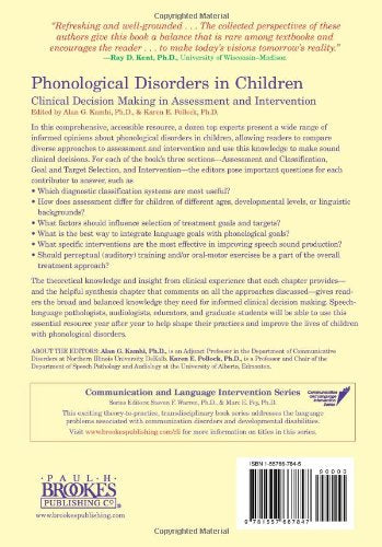 Phonological Disorders in Children: Clinical Decision Making in Assessment and Intervention