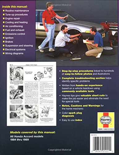 Honda Accord 1984 thru 1989 All Models (Haynes Repair Manual)