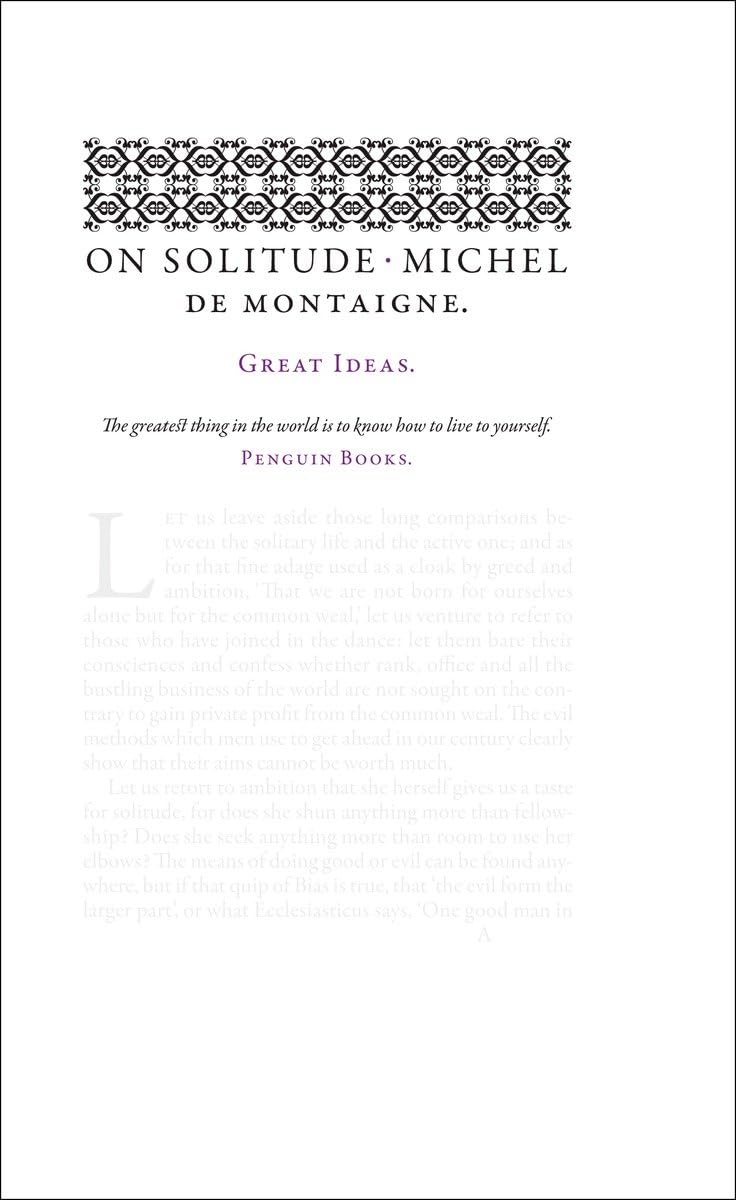 On Solitude (Penguin Great Ideas)