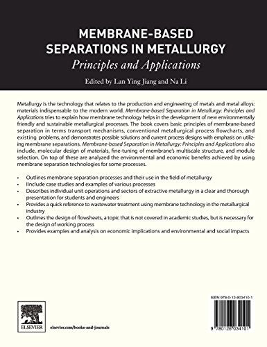 Membrane-Based Separations in Metallurgy: Principles and Applications