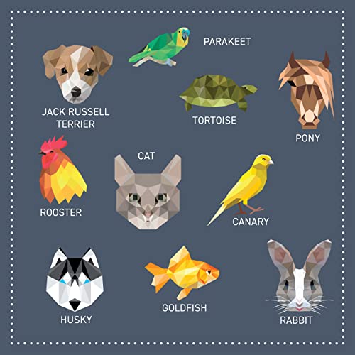 My Sticker Paintings: Pets: 10 Magnificent Paintings (Happy Fox Books) For Kids Ages 6-10 - Dogs, Cats, Birds, Fish, Bunny, and More, with Up to 80 Removable, Reusable Stickers per Design