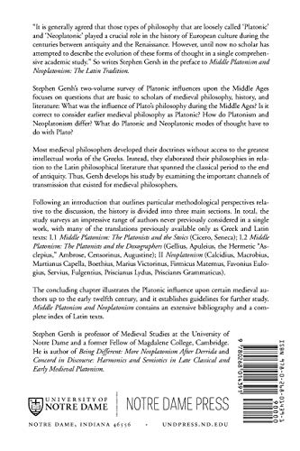 Middle Platonism and Neoplatonism, Volume 2: The Latin Tradition (Publications in Medieval Studies)