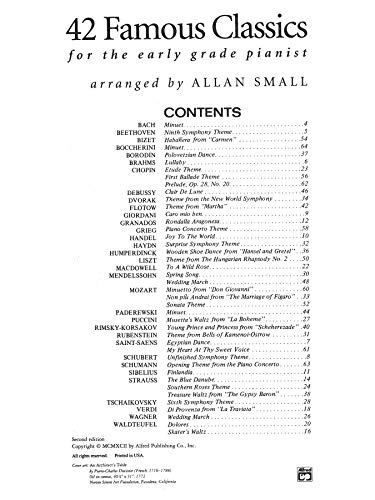 42 Famous Classics Arranged for Easy Piano