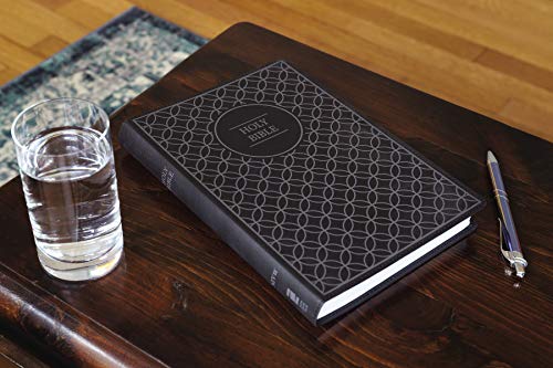NIV, Value Thinline Bible, Large Print, Leathersoft, Gray/Black, Comfort Print