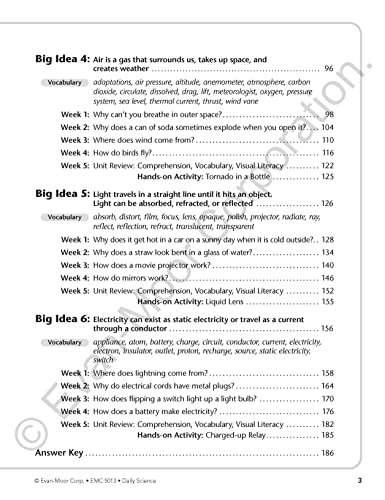 Evan-Moor Daily Science, Grade 3 Homeschooling and Classroom Resource Workbook, Printable Worksheets, Teaching Edition, Earth, Life, and Physical Science, Vocabulary, Test Prep, Hands-On Projects
