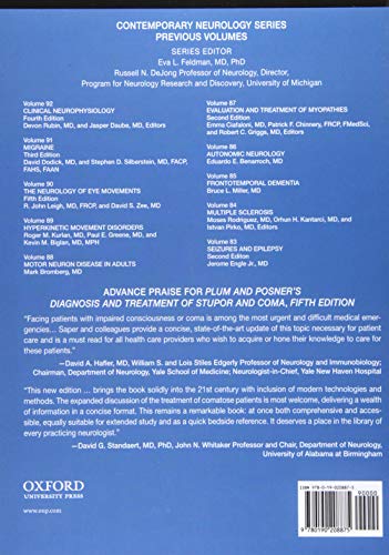 Plum and Posner's Diagnosis and Treatment of Stupor and Coma (Contemporary Neurology Series)