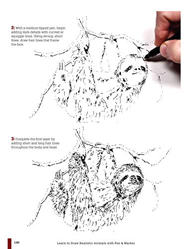 Learn to Draw Realistic Animals with Pen & Marker: From an Armadillo to a Zebra 26 Animals to Discover & Draw! (Design Originals) Step-by-Step Instructions for Elephants, Sloths, Cats, Dogs, and More