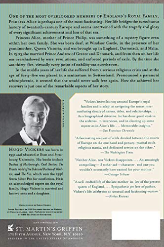 Alice: Princess Andrew of Greece — back cover