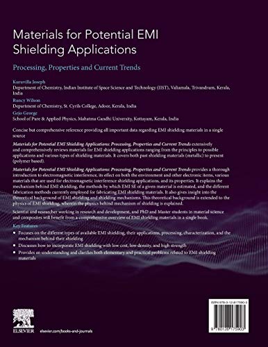 Materials for Potential EMI Shielding Applications: Processing, Properties and Current Trends