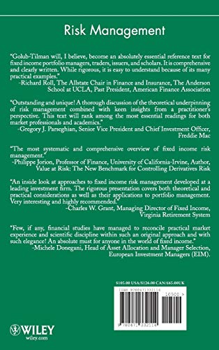 Risk Management: Approaches for Fixed Income Markets — back cover