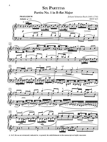 Six Partitas, BWV 825--830 (Alfred Masterwork Edition)
