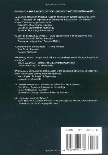 The Psychology of Judgment and Decision Making
