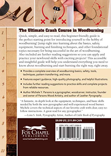 Quick-Start Woodburning Guide (Fox Chapel Publishing) Beginner-Friendly Pocket-Size Handbook to Getting Started in Pyrography with Basics on Equipment, Techniques, Pen Types, Safety, Finishing, & More
