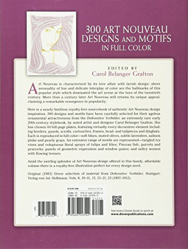 300 Art Nouveau Designs and Motifs in Full Color (Dover Pictorial Archive)