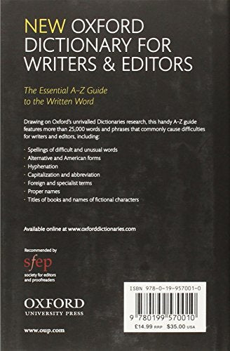 New Oxford Dictionary for Writers and Editors