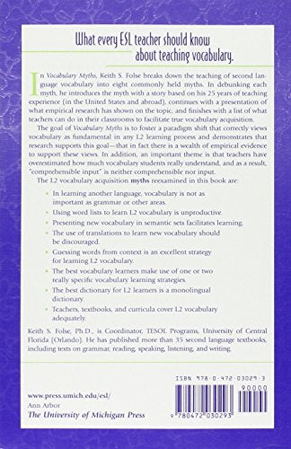 Vocabulary Myths: Applying Second Language Research to Classroom Teaching (The Myths Series)