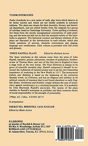 The Plays of Henry Medwall (Tudor Interludes, 2)