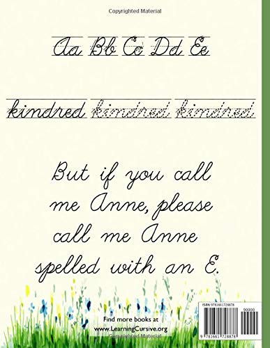 Learning Cursive With Anne of Green Gables: Cursive Workbook (Learning with Literature)