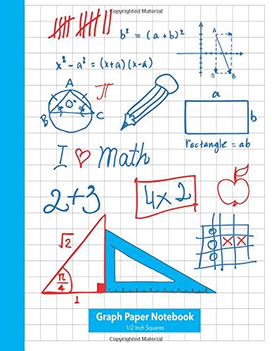 Graph Paper Notebook 1/2 Inch Squares: For Math and Graphing, Large (8.5 x 11)