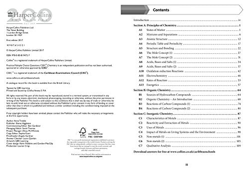 Collins CSEC Chemistry - CSEC Chemistry Multiple Choice Practice