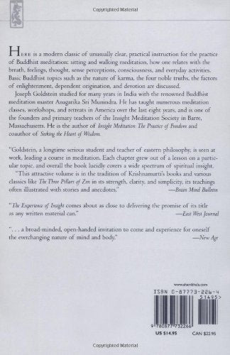 The Experience of Insight: A Simple and Direct Guide to Buddhist Meditation (Shambhala Dragon Editions)