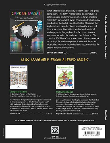 Color Me Mozart!: Biographies, Recordings, and Coloring Pages for 25 Great Composers, Book & Enhanced CD