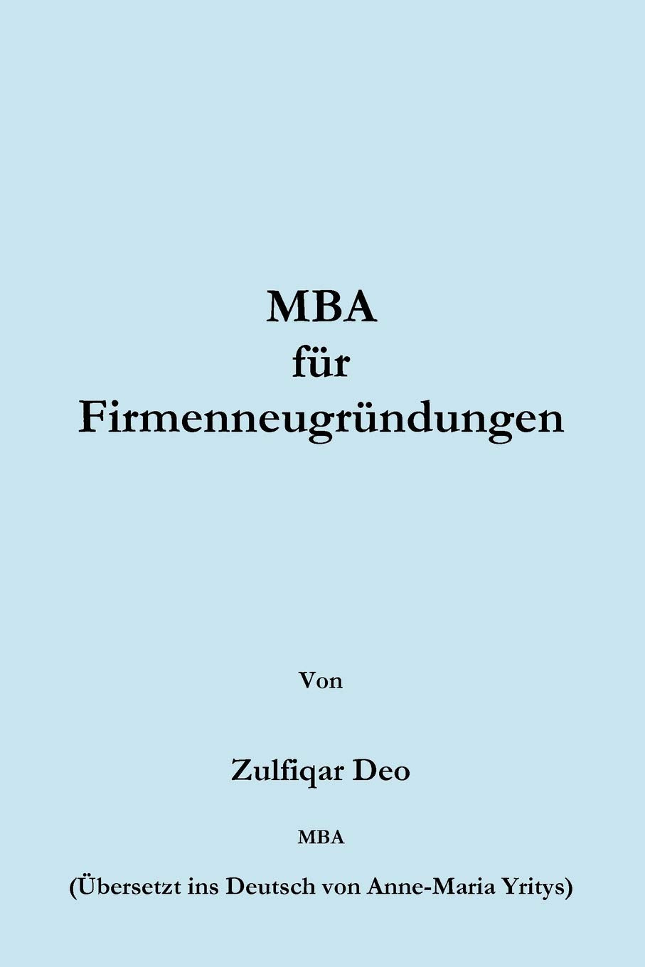 Mba For Startups (German) (German Edition)