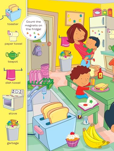 Search and Find Sticker Books for Kids Ages 3-5: At Home - Boost Learning with Hidden Pictures & 50+ Stickers!