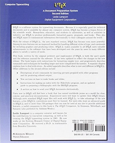 LaTeX: A Document Preparation System