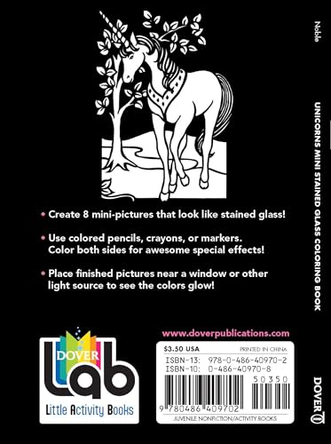 Unicorns Mini Stained Glass Coloring Book (Dover Little Activity Books: Fantasy)