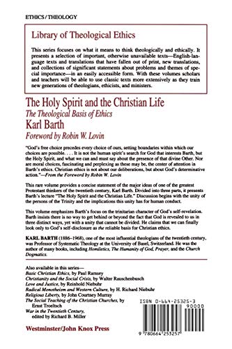 The Holy Spirit and the Christian Life by Karl Barth