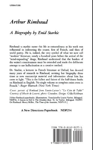 Arthur Rimbaud: A Biography — back cover